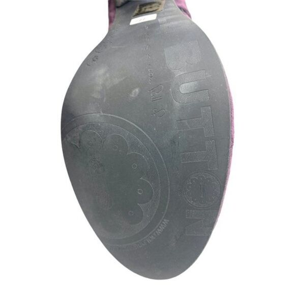 GOLD BUTTON Women's Purple Eggplant Moka Floral Retro Side Zip Booties EU 41 - Picture 11 of 13